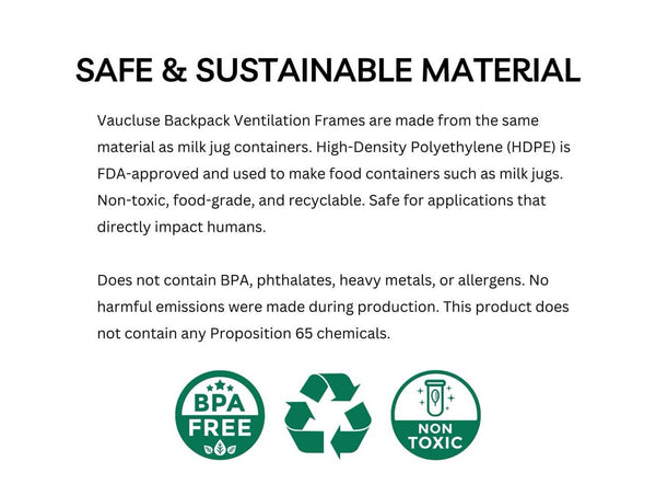 VAUCLUSE GEAR Ultralight Backpack Ventilation Frame & Sleeve