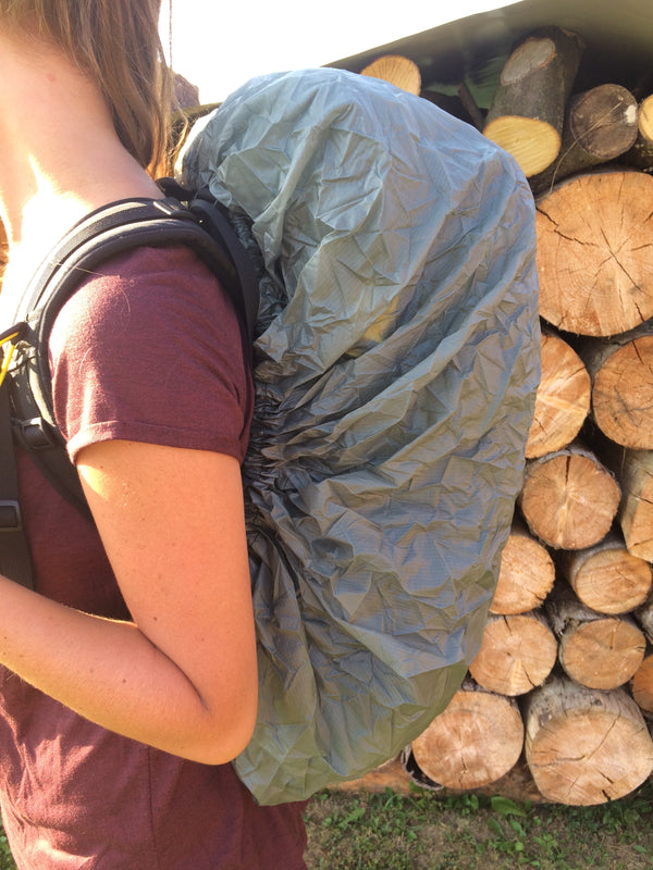 ULA Pack Cover on the backpack