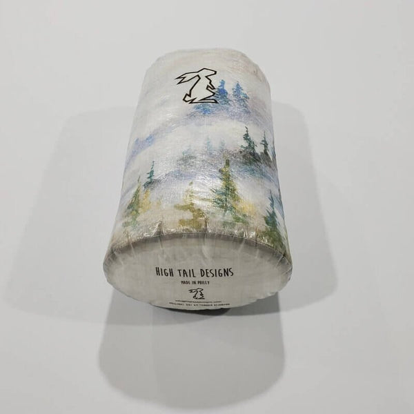 HIGH TAIL DESIGNS Watercolor Foggy Forest Medium Roll-Top Stuff Sack