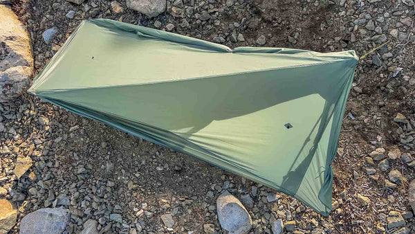 Tarptent ProTrek pitched, angled view on the trail