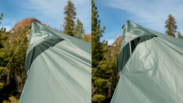Tarptent ProTrek apex vent detail against the sky