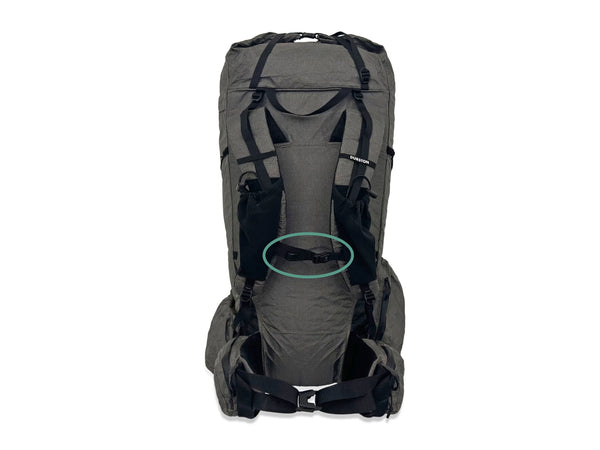 Durston Kakwa backpack sternum strap location diagram