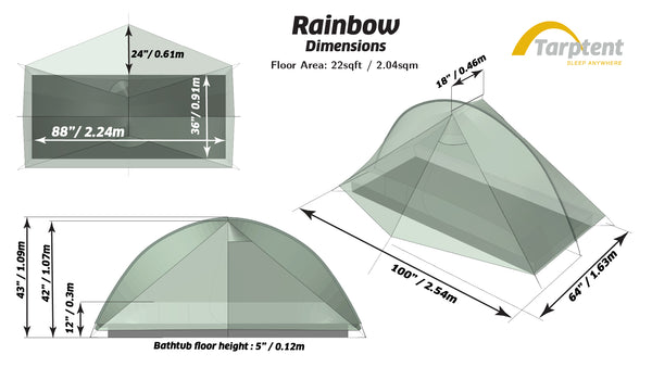 TARPTENT Rainbow – dimensions diagram